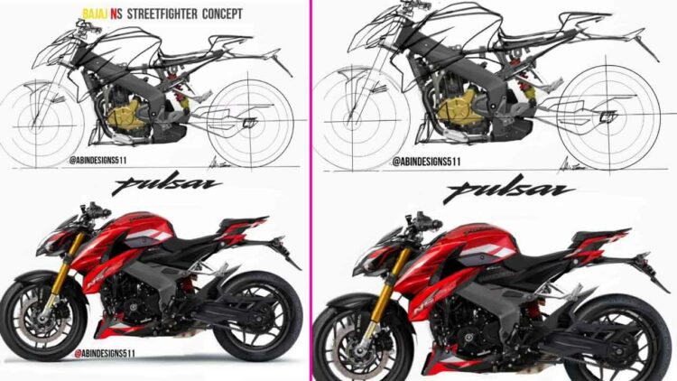 bajaj pulsar 400cc rendering
