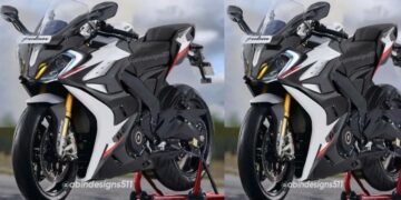 bajaj pulsar rs400 front three quarters rendering