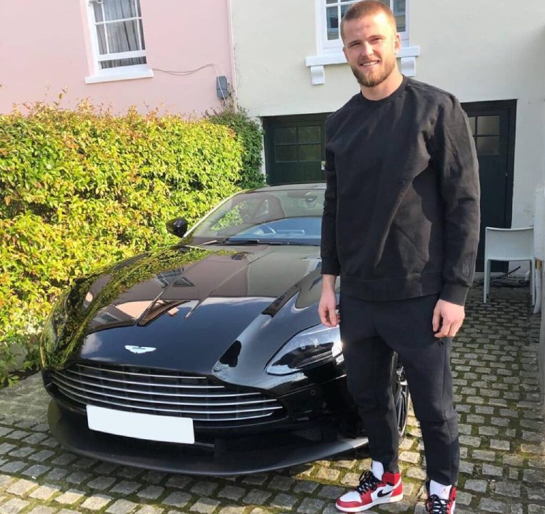 Eric Dier with His Aston Martin Db11