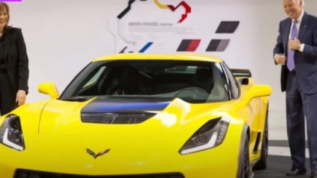 Joe Biden with Corvette GS