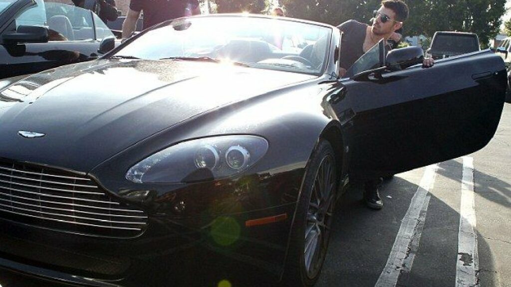 Joe Jonas in His Aston Martin Db11