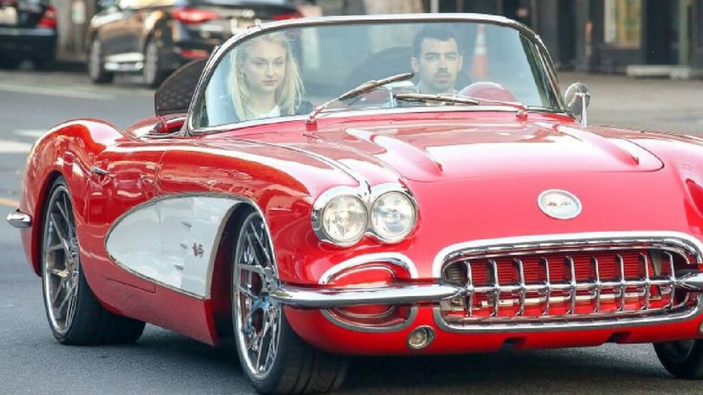 Joe Jonas in His Vintage Chevrolet Corvette