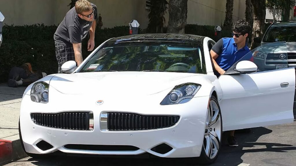 Joe Jonas in His Fisker Karma