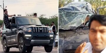 Mahindra Scorpio Rolls Over While Doing Stunts