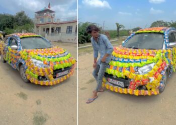 Maruti Dzire Owner Wraps Cars with Packets of Chips