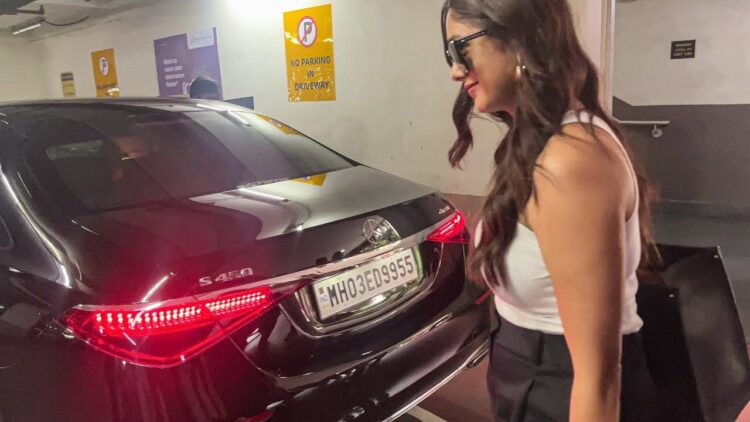 Mrunal Thakur in Mercedes benz S450