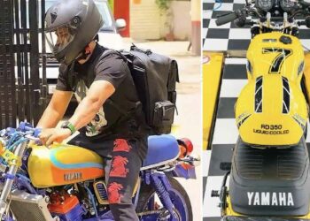 ms dhoni modified yamaha rd350