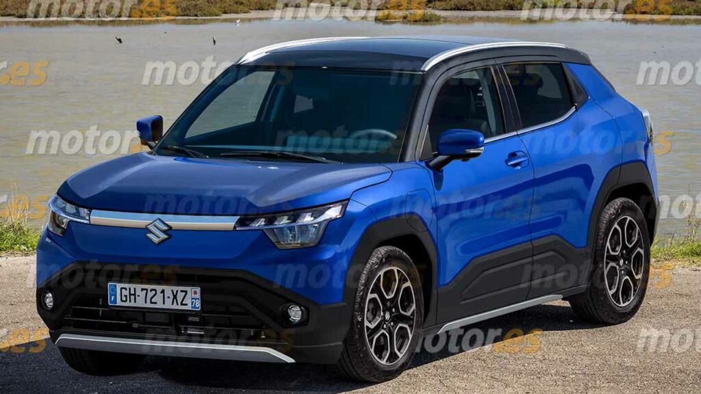 production-ready maruti suzuki evx front three quarers blue