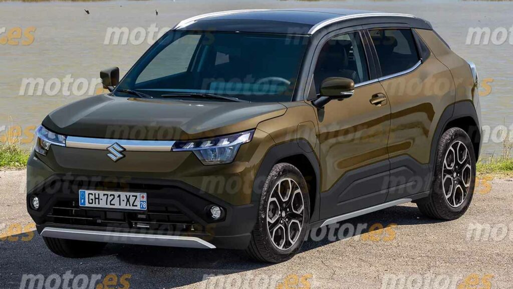 production-ready maruti suzuki evx front three quarers brown