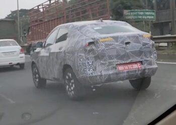 production-spec tata curvv spy image rear three quarters