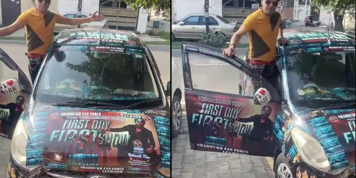 shah rukh khan fan hyundai i10 jawan wrap
