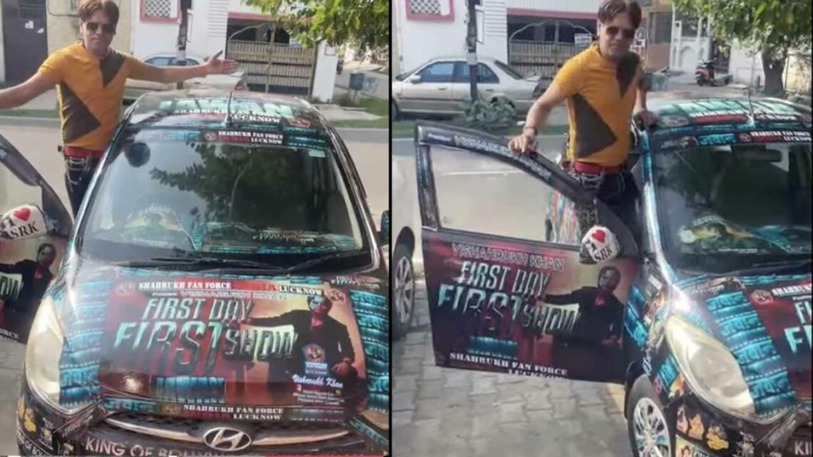 shah rukh khan fan hyundai i10 jawan wrap