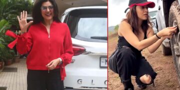 sushmita sen mg gloster-nushrratt bharuccha mahindra thar