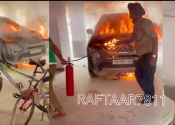 Tata Safari Catches Fire