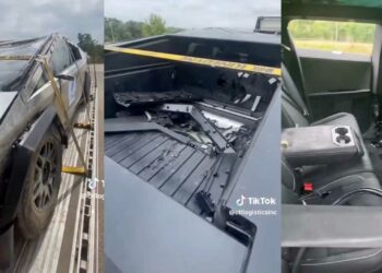 Tesla cybertruck rollover crash test cabin intact