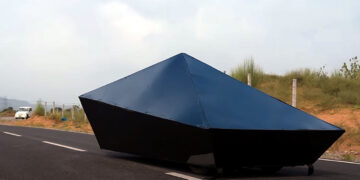 Tesla cybertruck inspired auto rickshaw