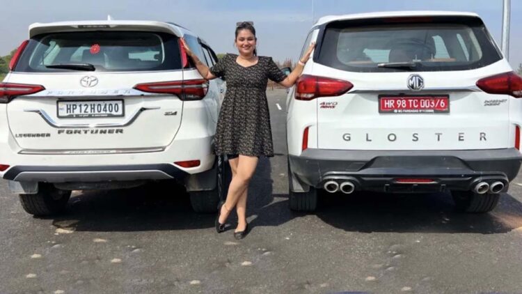 toyota fortuner vs mg gloster drag race