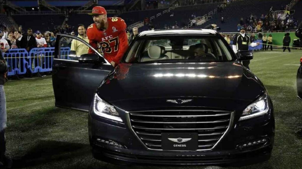 Travis Kelce with His Aston Martin Vantage