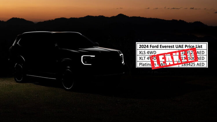 2024 ford everest uae price list leaked