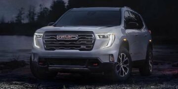 2024 gmc acadia front three quarters official image