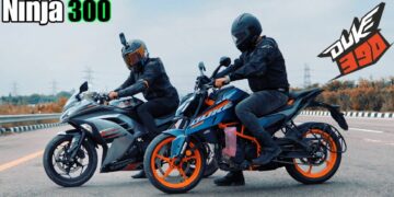 KTM Duke 390 vs Kawasaki Ninja 300 Drag Race