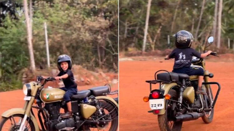 4 Year Old Boy Rides Royal Enfield Classic 350