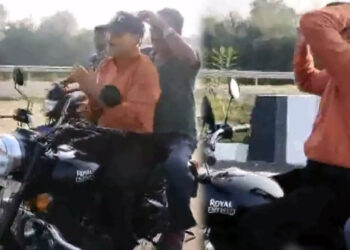 Adhir Ranjan Chowdhury Rides Royal Enfield Without Hetmet