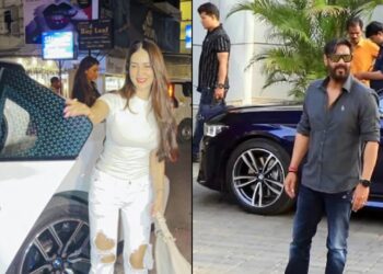 Kim sharma ajay devgn bmw i7