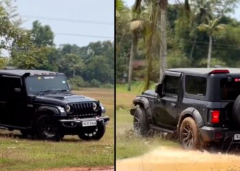 Mahindra Thar Drifting Hits Tree