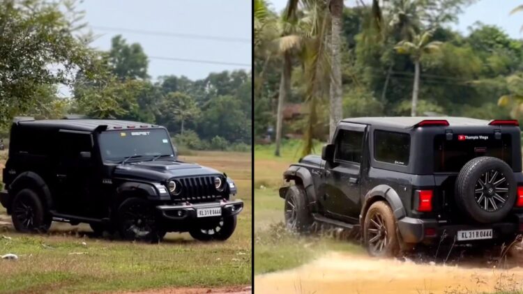 Mahindra Thar Drifting Hits Tree