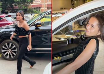 Nia Sharma in Volvo XC90 and Tejasswi Prakash in Audi Q7