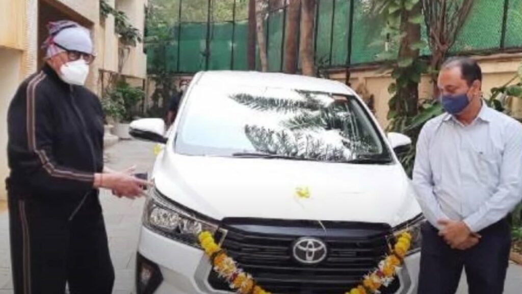 Amitabh Bachchan with his Toyota Innova Crysta
