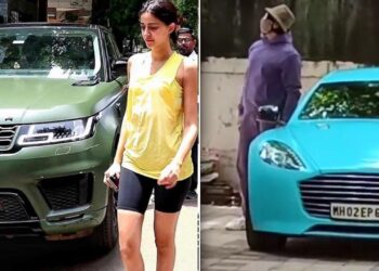 ananya pandey range rover ranveer singh aston martin wrapped modified