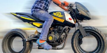 Bajaj Pulsar with Hubless Wheels