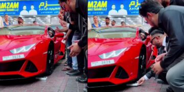Dubai Man Drives Lamborghini over iPhone 15