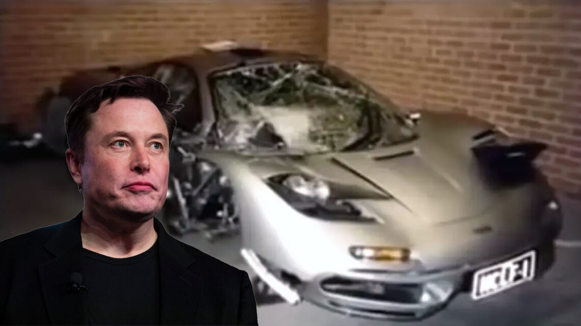 elon musk mclaren f1 crashed
