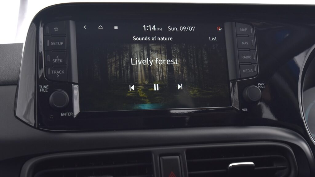 hyundai exter touchscreen infotainment sounds of nature