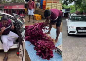 kerala farmer audi a4 vegetables