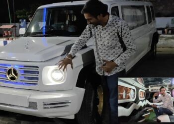 mahindra scorpio converted into mercedes g-wagon limousine