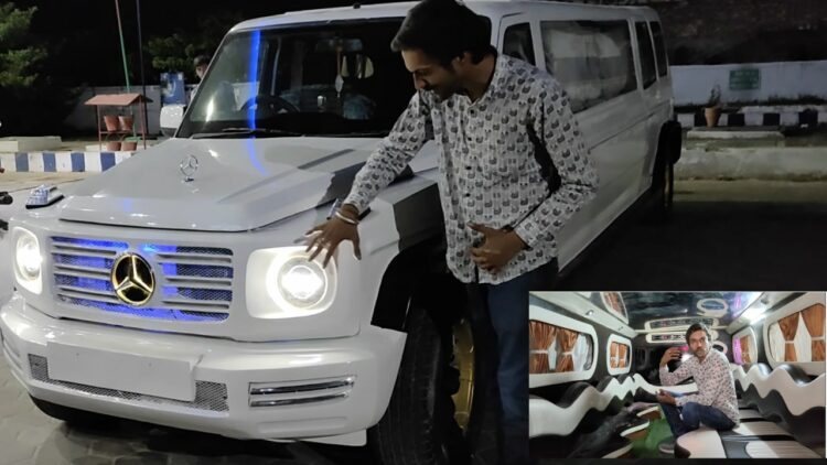 mahindra scorpio converted into mercedes g-wagon limousine