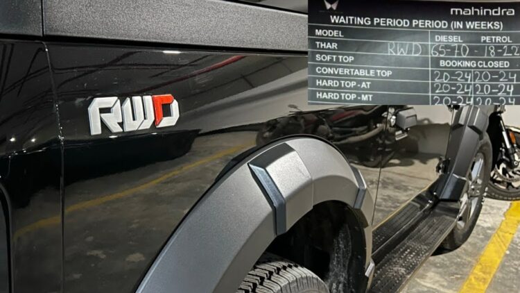 mahindra thar rwd waiting period