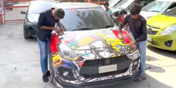 Police Seize Maruti Swift with Graffiti Wrap
