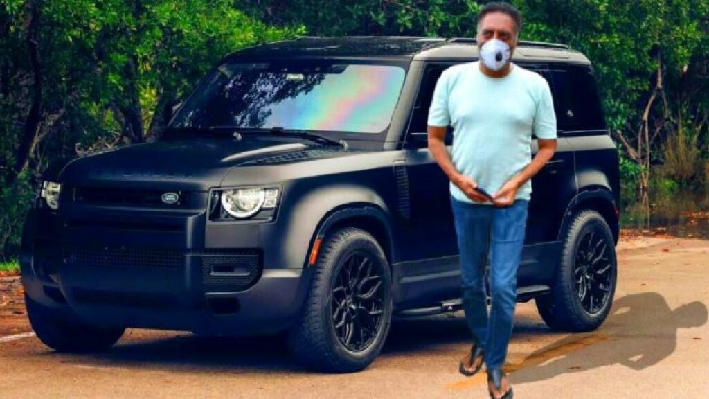 Prakash Raj with Matte Land Rover Defender