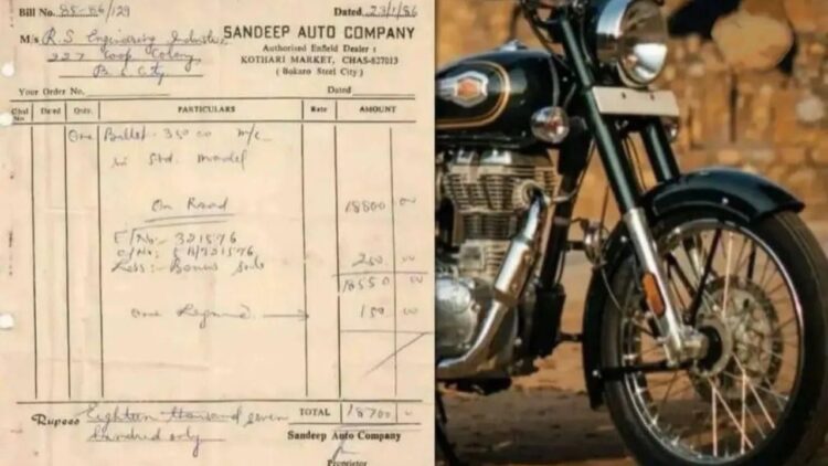 Royal Enfield Bill from 1986