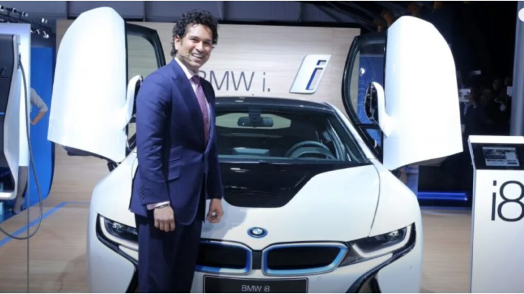 Sachin Tendulkar with Bmw I8