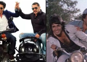 shahrukh salman khan jai veeru motrocycle