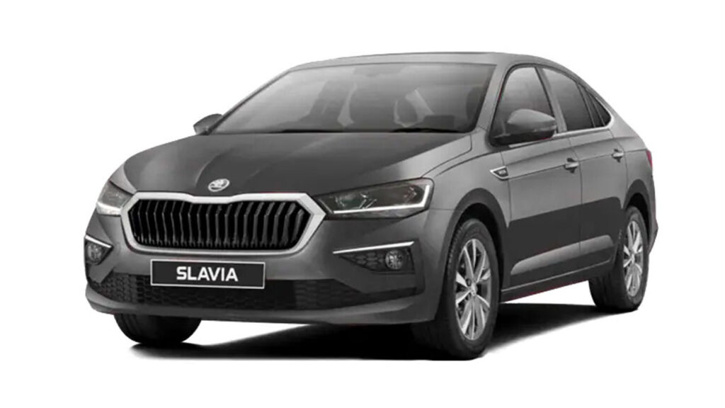 skoda slavia matte edition front three quarters