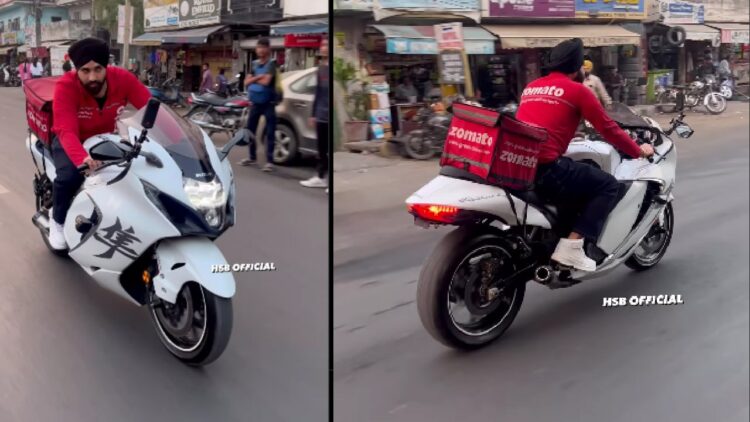 Zomato Delivery Guy Suzuki Hayabusa