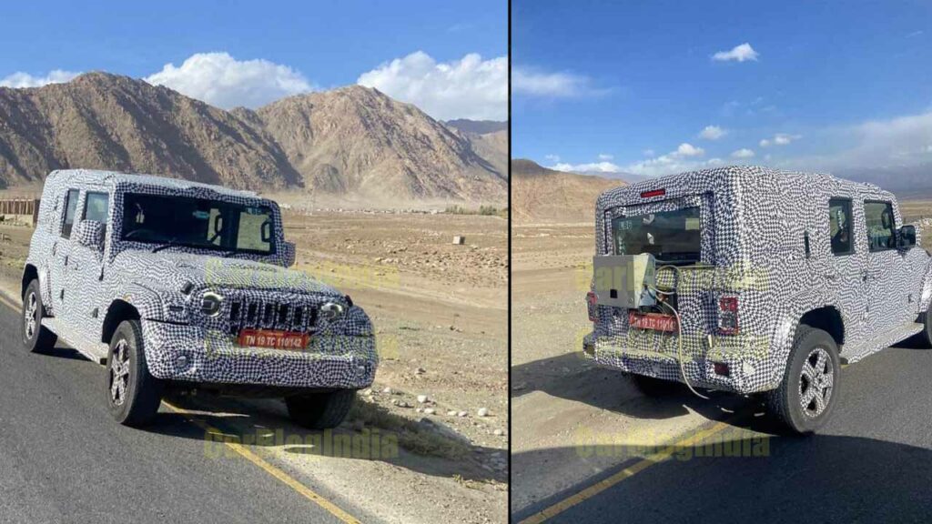 5-door mahindra thar high-altitiude testing leh front rear