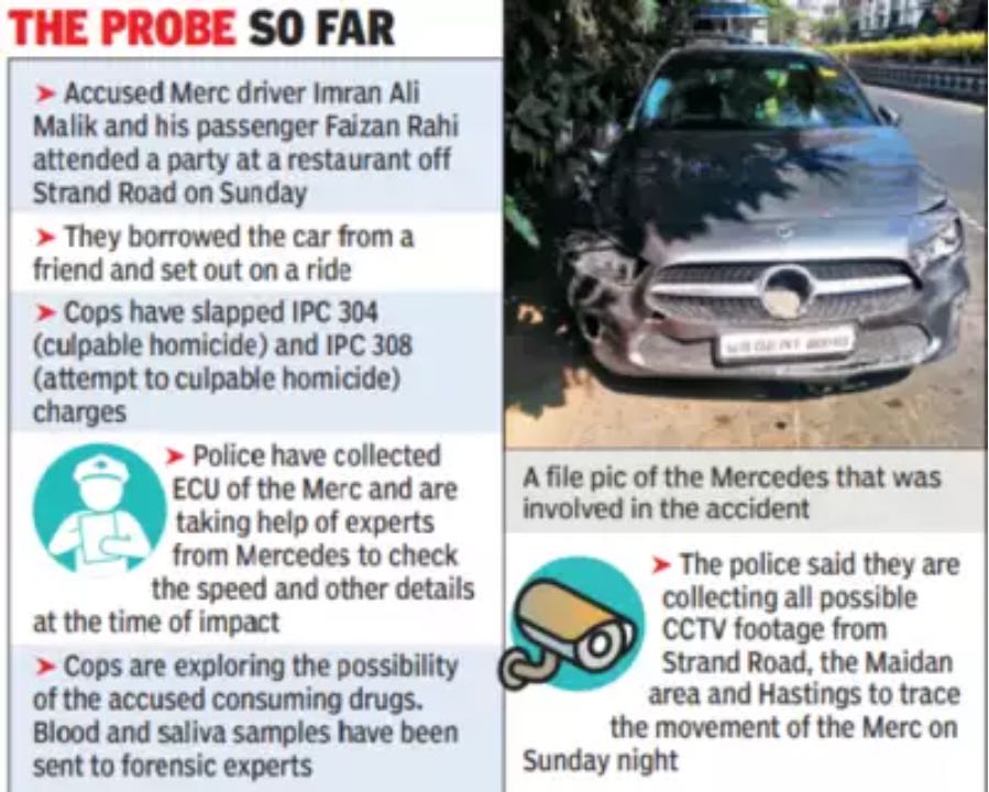Kolkata mercedes scooter accident